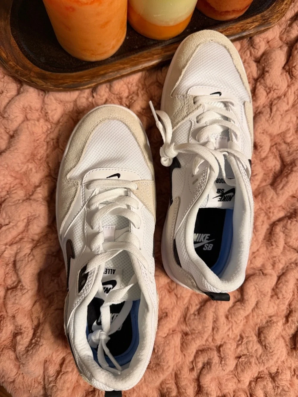 Nike White and Black Low-Top Sneakers/New without tag